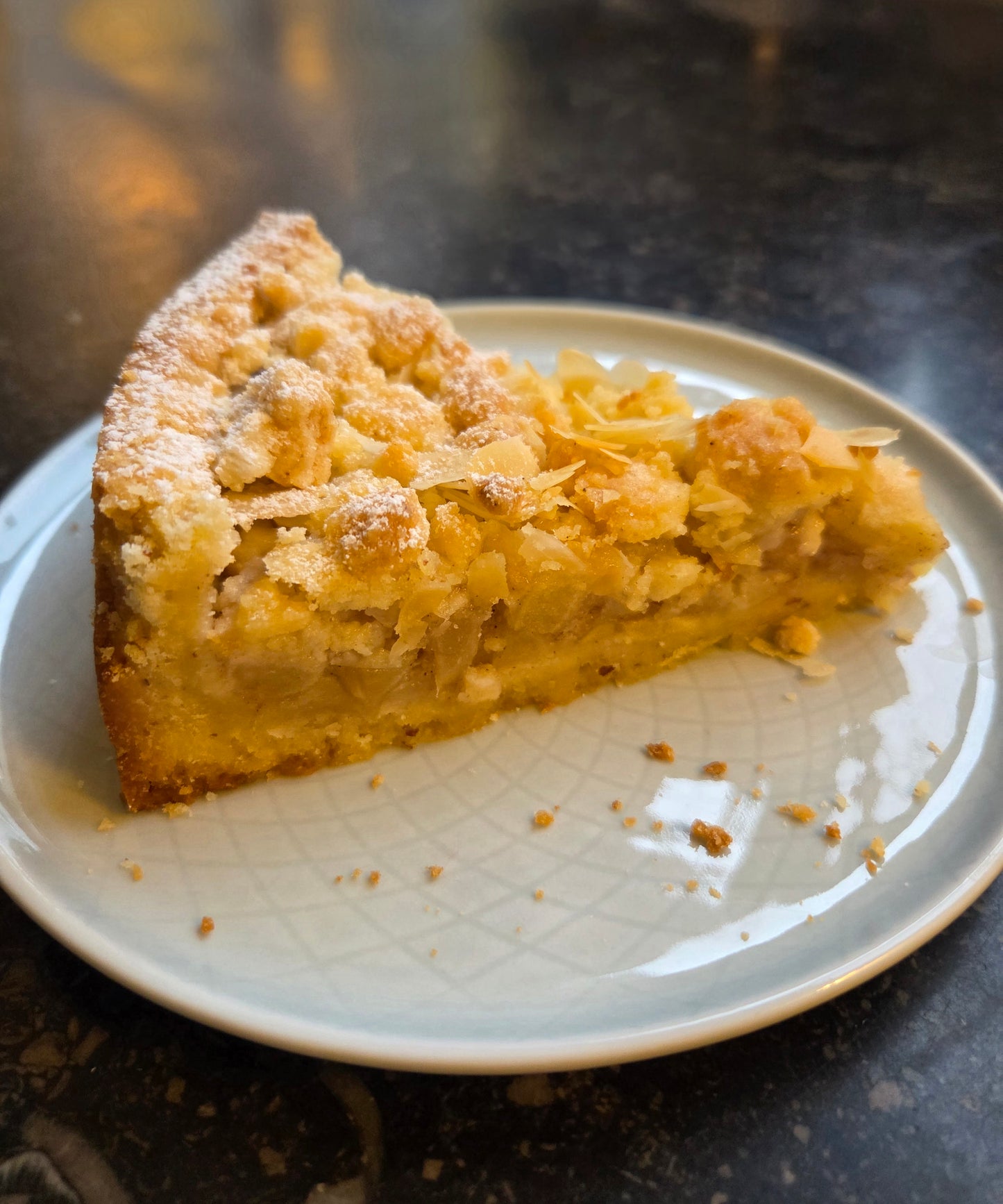 Apple crumble taart